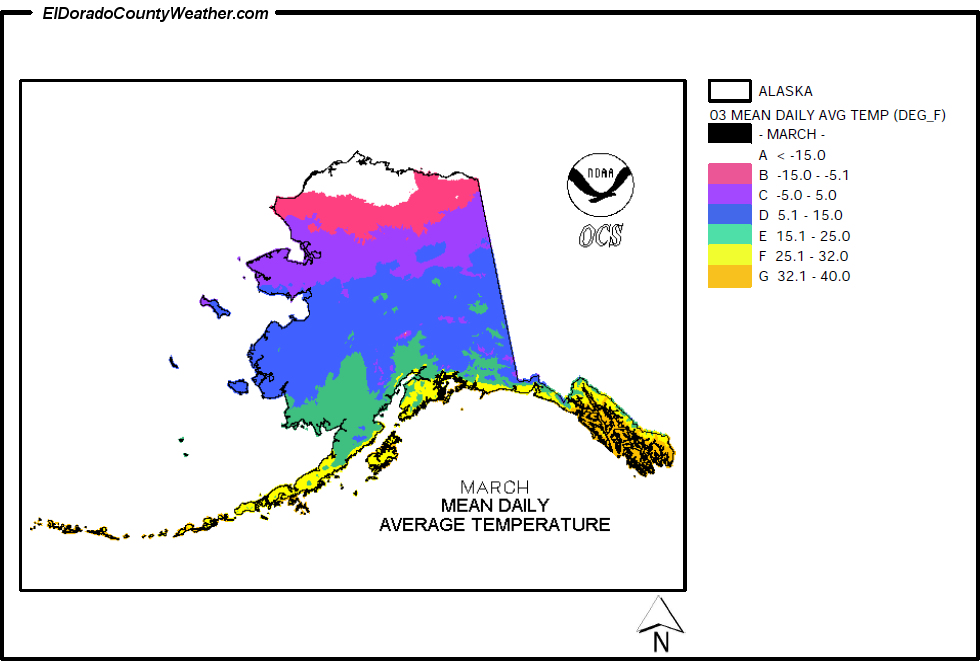 Alaska March Annual Mean Daily Average Temperature